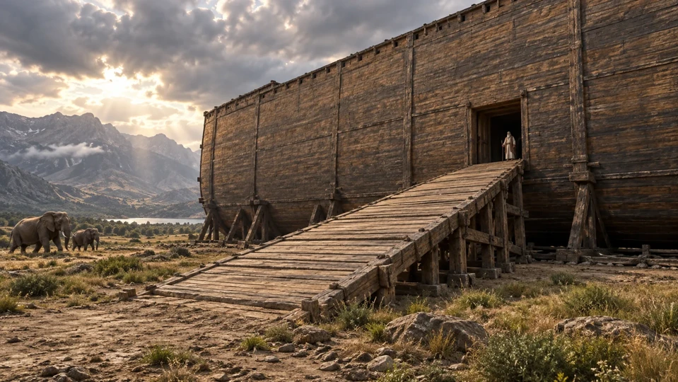 Noah’s Ark scene artwork from Type and Wonder